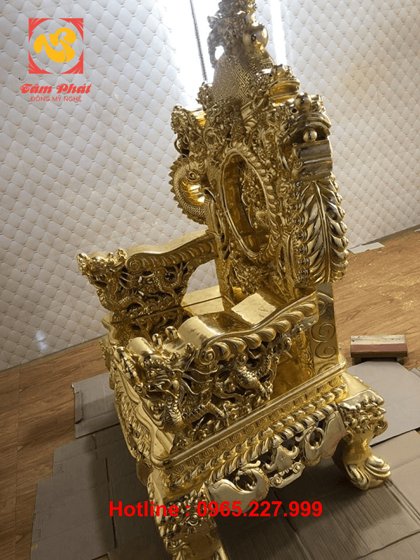 Ghế gỗ hương đỏ dát vàng 9999 đẹp sang trọng, tinh xảo