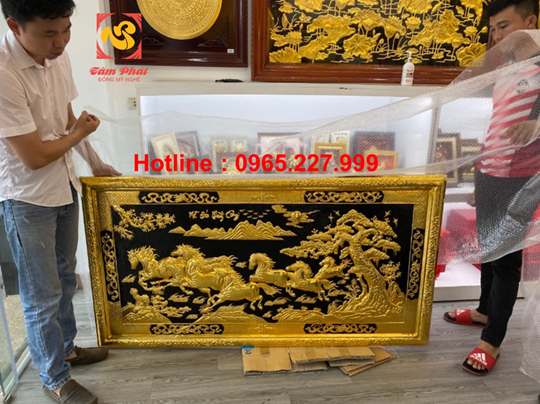 Tranh đồng Mã Đáo Thành Công 1m55x80cm khung đồng mạ vàng 24k Tranh đồng Mã Đáo Thành Công 1m55x80cm khung đồng mạ vàng 24k