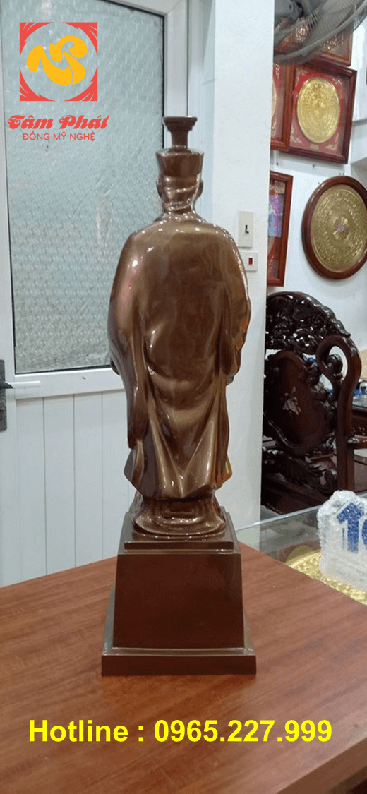 Tượng đồng Lý Thái Tổ cao 60cm màu sắc trầm mặc tinh xảo