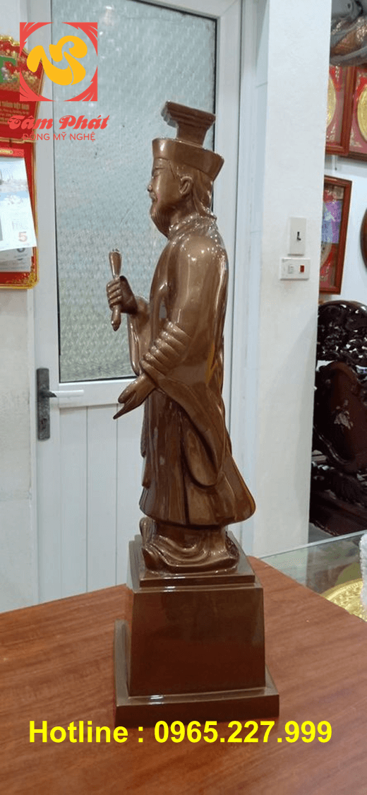 Tượng đồng Lý Thái Tổ cao 60cm màu sắc trầm mặc tinh xảo