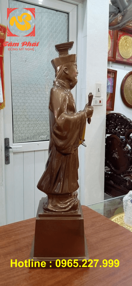 Tượng đồng Lý Thái Tổ cao 60cm màu sắc trầm mặc tinh xảo