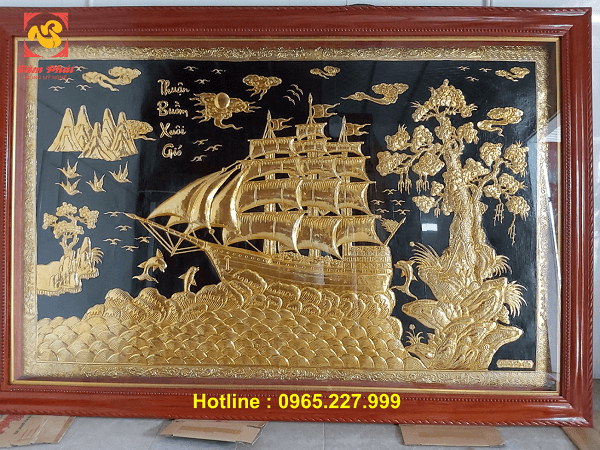 Tranh Thuận Buồm Xuôi Gió bằng đồng mạ vàng 24k kích thước 3mx2m Tranh Thuận Buồm Xuôi Gió bằng đồng mạ vàng 24k kích thước 3mx2m