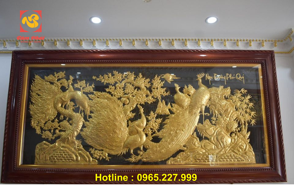 Tranh đồng Ngọc Đường Phú Quý kích thước 2m3x1m2 dát vàng 9999 Tranh đồng Ngọc Đường Phú Quý kích thước 2m3x1m2 dát vàng 9999