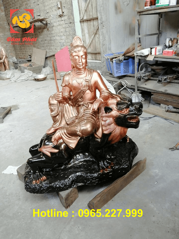 Tượng Văn Thù Phổ Hiền Bồ Tát đẹp tôn nghiêm bằng đồng cao 80cm Tượng Văn Thù Phổ Hiền Bồ Tát đẹp tôn nghiêm bằng đồng cao 80cm