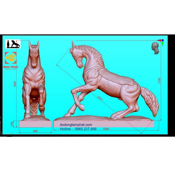 Đúc tượng ngựa bằng đồng đỏ kích thước lớn theo yêu cầu