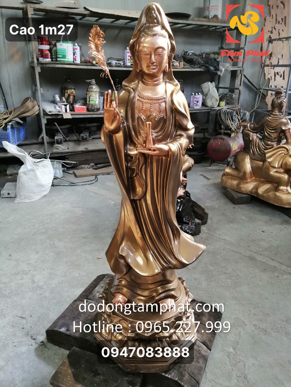 Tượng Phật giáo bằng đồng nguyên chất đúc theo kích thước yêu cầu