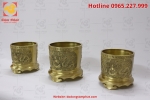 Bát hương bằng đồng màu mộc mạ đường kính 20 cm