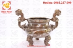 Lư hương đồng chạm khắc tinh xảo