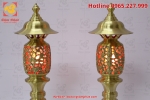 Đôi đèn thờ bằng đồng cát tút