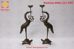 Hạc thờ bằng đồng màu hun xanh giả cổ