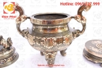 Lư hương đồng chạm khắc tinh xảo