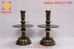 Chân nến bằng đồng đỏ khảm tam khí cao 40m