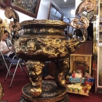 Lư đồng đỏ cạo màu 150kg Đồng mỹ nghệ Tâm Phát