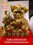 Linh vật lợn đồng cao 20cm mang tiền tài đến với gia chủ