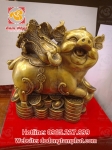 Linh vật lợn đồng cao 20cm mang tiền tài đến với gia chủ