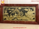 Tranh đồng Vinh Quy Bái Tổ mạ vàng kích thước 1m5