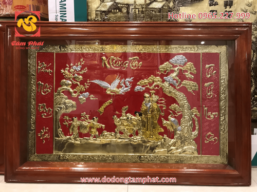 Tranh mừng thọ cụ ông bằng đồng nội dung ý nghĩa