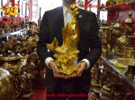 Tượng cá chép nhả ngọc mạ vàng 24k cao cấp