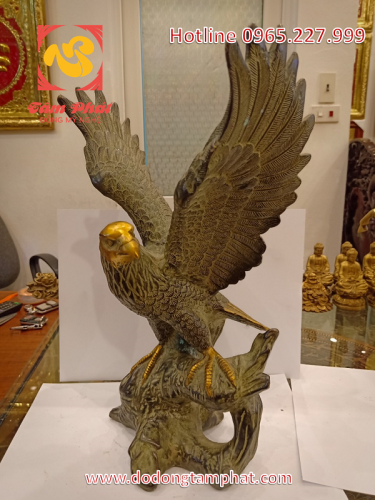 Tượng đồng đại bàng tung cánh màu sắc sống động