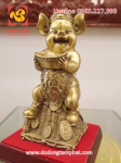 Tượng heo Phúc Lộc bằng đồng vàng tăng cường cát khí