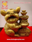 Tượng heo Phúc Lộc bằng đồng vàng tăng cường cát khí