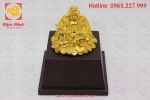 Tượng Phật Di Lặc mạ vàng đế gỗ quà tặng phong thủy ý nghĩa