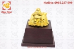 Tượng Phật Di Lặc mạ vàng đế gỗ quà tặng phong thủy ý nghĩa