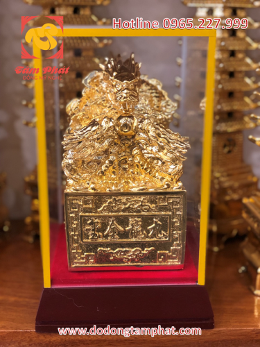 Ấn Rồng phong thủy thếp vàng 9999 sang trọng, đẹp mắt