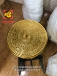 Trống đồng Đông Sơn đường kính 50cm thếp vàng 9999