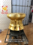 Trống đồng Đông Sơn đường kính 50cm thếp vàng 9999