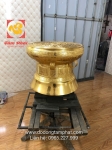Trống đồng Đông Sơn đường kính 50cm thếp vàng 9999