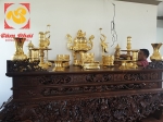Bộ đồ thờ gia tiên đầy đủ dát vàng ròng sang trọng