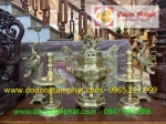 Bộ đồ thờ ngũ sự bằng đồng vàng thiết kế tinh xảo