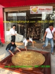 Tranh mặt trống đồng thếp vàng khung gỗ khổ lớn