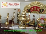 Bộ đồ đồng thờ cúng gia tiên lắp đặt cho khách