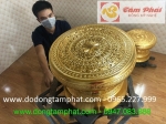 Quả trống đồng thếp vàng 9999 tinh xảo phong cách truyền thống
