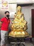 Tượng đồng Đức Phật ngồi tòa sen dát vàng ròng