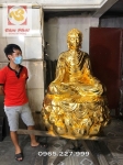 Tượng đồng Đức Phật ngồi tòa sen dát vàng ròng