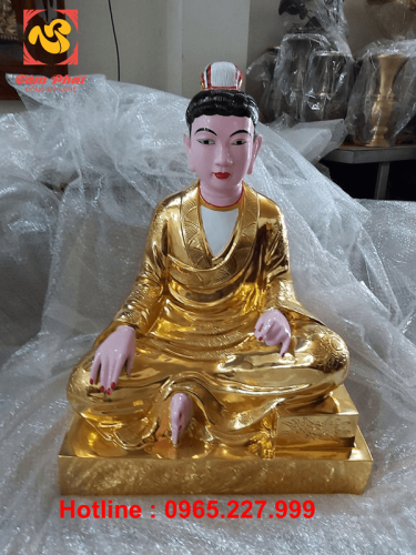 Tượng Thánh Mẫu bằng đồng đỏ mạ vàng 24k cao 60cm