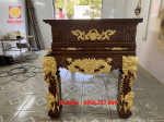 Dát vàng 9999 bàn thờ gỗ gụ kích thước 1m97x97cm