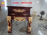 Dát vàng 9999 bàn thờ gỗ gụ kích thước 1m97x97cm