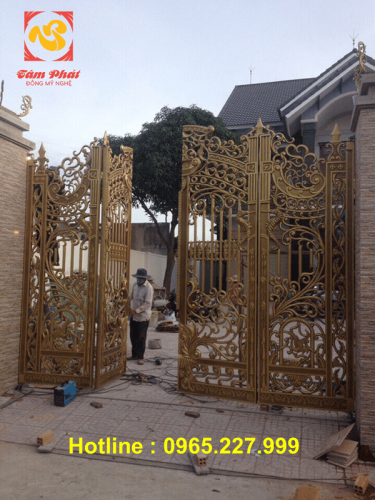 Đúc cửa cổng bằng đồng cho nhà - Biệt thự cao cấp, đẹp sang trọng