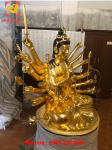 Tượng Phật Chuẩn Đề bằng đồng dát vàng 9999 cao 2m
