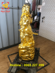 Tượng Quan Công cao 90cm bằng đồng đỏ mạ vàng 24k