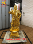 Tượng Trần Hưng Đạo cao 60cm bằng đồng đỏ mạ vàng 24k