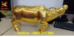 Tượng trâu đồng phong thuỷ kích thước 45x23cm mạ vàng 24k