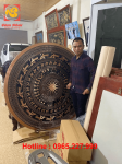 Mặt trống đồng đỏ đúc đường kính 1m6 nặng 200kg bàn giao công an tỉnh Quảng Ninh