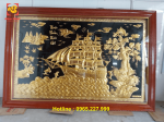 Tranh Thuận Buồm Xuôi Gió bằng đồng mạ vàng 24k kích thước 3mx2m