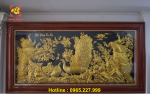 Tranh đồng Ngọc Đường Phú Quý kích thước 2m3x1m2 dát vàng 9999