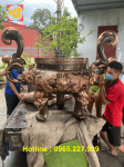 Lư hương bằng đồng đỏ cạo màu cao 1m6 trọng lượng 400kg